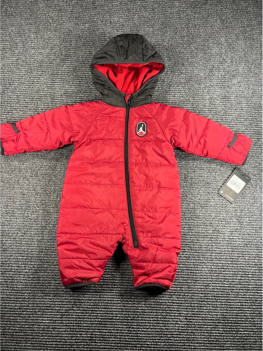 NWT - Jordan Baby 3M Gym Red Coverall Hooded Snowsuit - MSRP $95